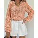 thumbnail image 2 of Blusa BTFBM Boho con estampado floral y cuello en V de gasa para mujer, 2 of 4