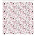 thumbnail image 3 of Ambesonne Paris Shower Curtain, Kissing Couple Valentines, 69"Wx75"L, Pale Pink Rose, 3 of 3