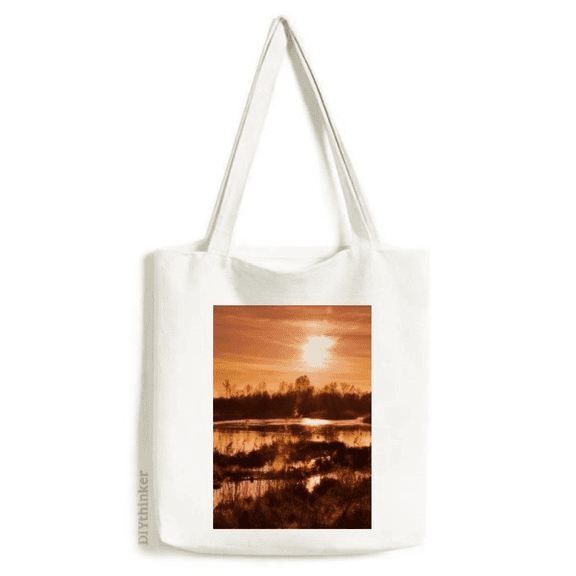 Red Dark Forestry Science Nature Scenery Tote Canvas Bag Shopping Satchel Casual Handbag
