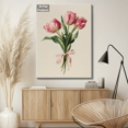 thumbnail image 5 of Pink Tulip Bouquet Canvas Wall Decor Ready to Hang Bedroom, 5 of 9