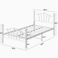 thumbnail image 3 of Twin Size Bed Frame, Metal Platform Bed Frame with Sweet Heart Shaped Headboard and Footboard, Twin Bed Frame 11.5'' Under Bed Storage Space, Noise Free, No Box Spring Needed, 3 of 8