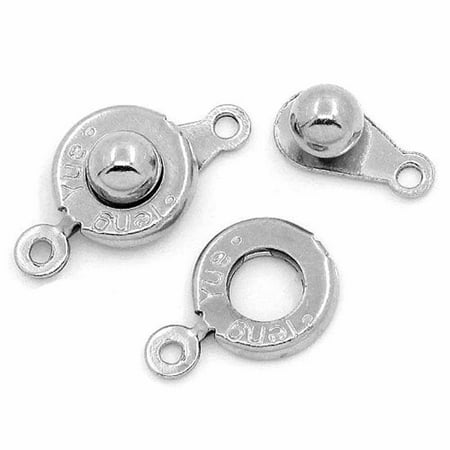 - 50 Steel Tone Plated Ball Socket Jewelry Clasps 18x10mm