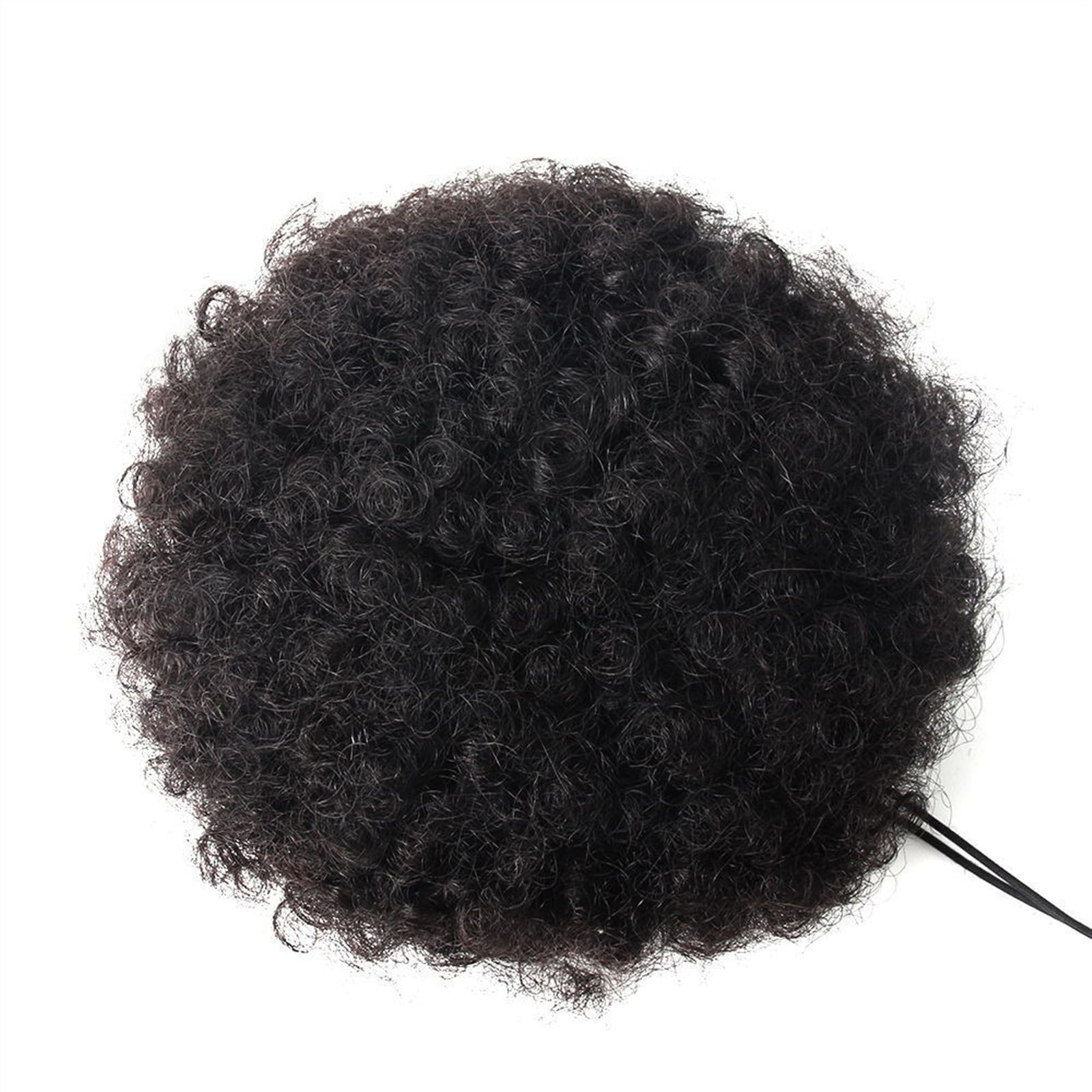 Human Hair Clip In Curly Chignon Bun Hair Piece Extensions Afro Kinky Curly Ponytail Chignon Puff Drawstring Ponytail Natural Black Brazilian Remy