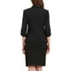thumbnail image 3 of Blazer de solapa inspirador para mujeres, mangas 3/4, con bolsillo, de un solo botón, traje de trabajo, color negro, 3 of 6