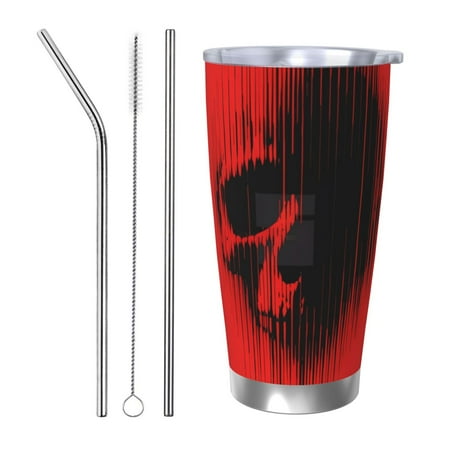 

Coaee Minimalist Skull Red for 20oz Insulated Kettle Water Bottle For Running Hiking Cycling Climbing Men S Woman Insulated Water Bottle-Straw Three-piece Set