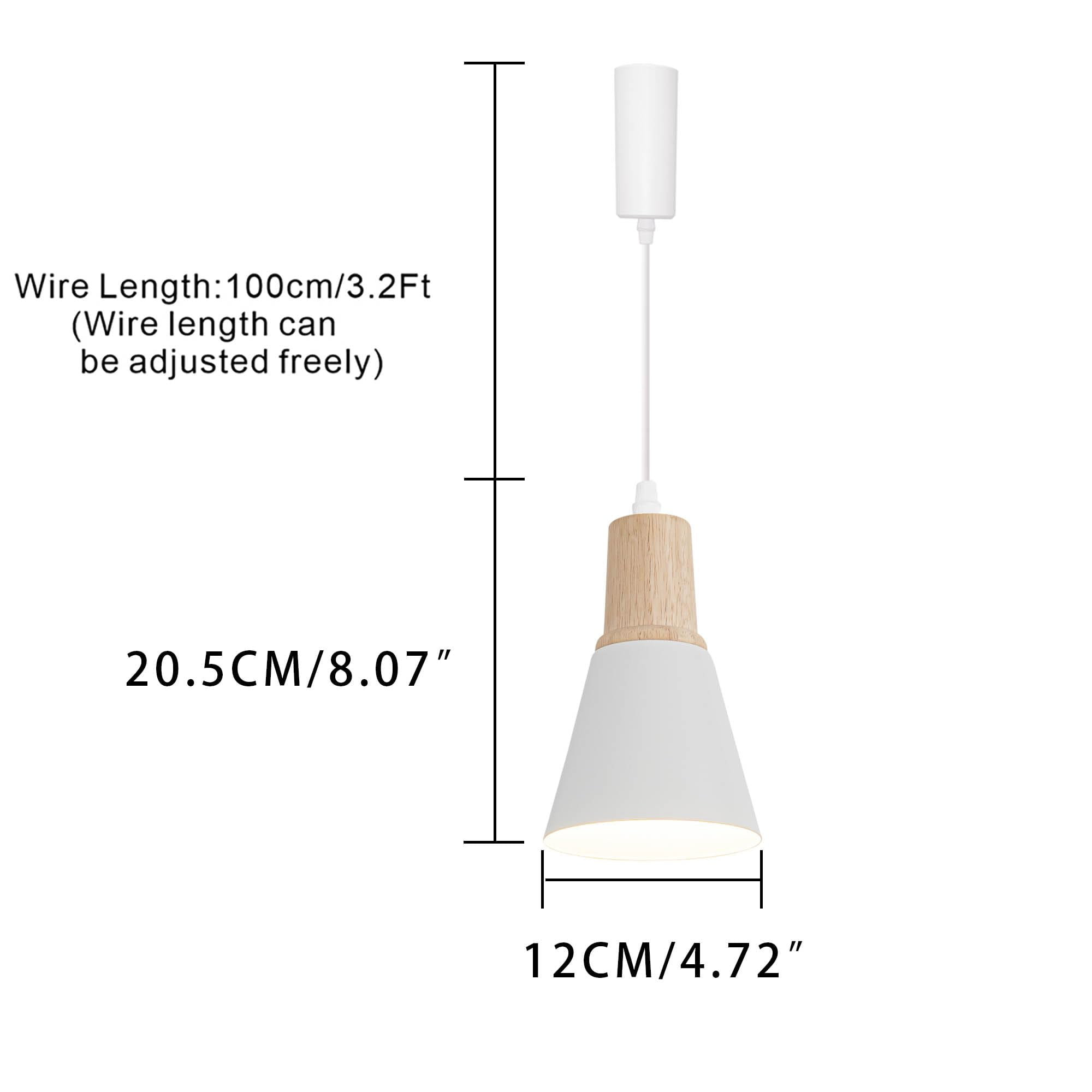 KAYYELAMP H-Type Track Lighting Set 1 Track Rail with Plug Outlet Cable, 1 Track Pendant 3.2 Ft Adjusted Cord Wood White Metal Vintage Design for Kitchen Dining Table Loft(No Bulb)