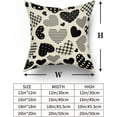 thumbnail image 6 of Valentines Day Pillow Covers 18x18 Set of 2 Buffalo Plaid Polka Dot Stripes Black Love Heart Print Decorative Throw Pillows Rustic Valentine Themed Pillow Cases Decor for Couch Sofa Bed, 6 of 6