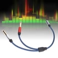 thumbnail image 1 of Cable de auricular de 3.5 mm un doble auricular de 6.35 mm, 3.5 mm A Doble Línea de Audio de 6.35 mm Nylon + Aleación de Aluminio de 11.8in y Azul para Amplificador de, 1 of 7
