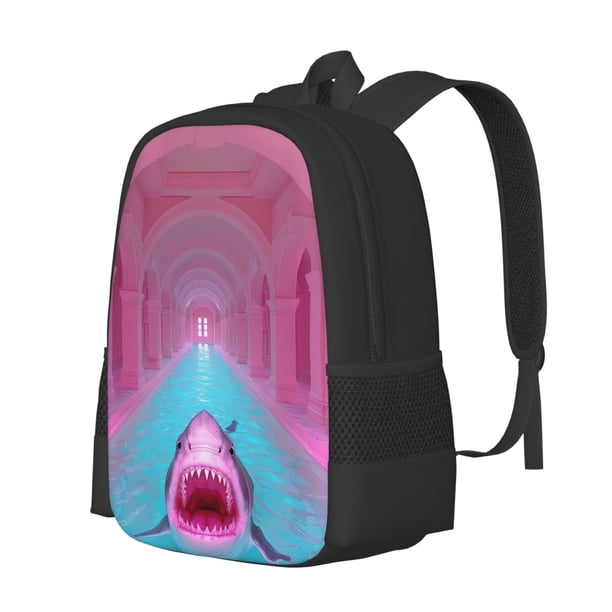 Fotbe Pink Shark Pool Fantasy Mochila para Hombre y Mujer - Tela Oxford 600D Resistente - Mochila Impermeable de Gran Capacidad para Escuela, Viajes y Senderismo