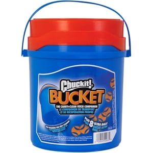 Chuckit! Ultra Ball 8-Pack with Cleaning Bucket, Medium