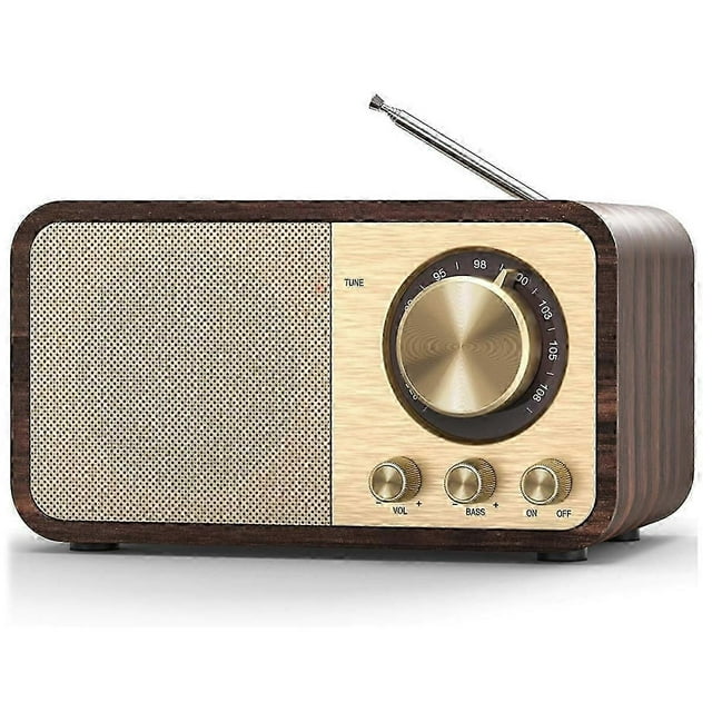 FM Radio with Reception,Bluetooth Portable Transistor Radio with 5W Speaker,Rechargeable Vintage Ra
