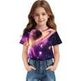 thumbnail image 5 of MKOSPLRT 3-14 Years Short Sleeve Tops for Girl Round Neck Glittle Print Shirts Funny Graphic Tees Cute Back to School Blouses Kids Clothes, 5 of 9