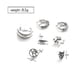 thumbnail image 2 of Balinese Hoop Earring Silver Leaf Stud Earings Sets Cicle Round Assorted Earring Jewelry for Women and Girls (Pack of 7) (Pattern 1), 2 of 4