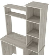 Home Office Desks, 2 Piece Office Set, Dozza Bookcase + Aramis Desk, Light Gray, Light Gray Office Desks,Particle Board Computer Desks, Furniture Office Desks & Work Surfaces