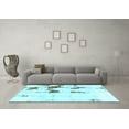 thumbnail image 3 of Ahgly Company Indoor Round Abstract Light Blue Modern Area Rugs, 8' Round, 3 of 4