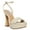Bone Patent, variant on Womens Lashed  Ankle Strap Dressy Platform Sandals