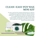 thumbnail image 4 of Mini kit de cera para ollas Clean + Easy con calentador de lujo Fórmula original Tiras de muselina de cera Accesorios para depilación (120 V), 4 of 5