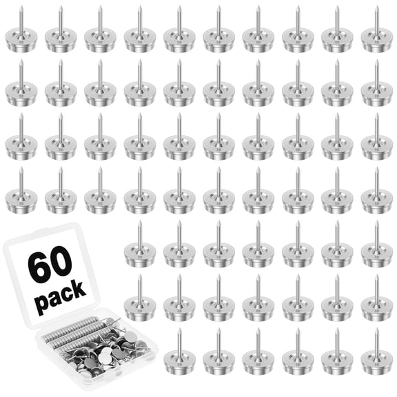 Threns 60 Sets of Magnetic Push Pins Reusable Magnet Thumb Tacks Sturdy Magnetic Poster Hanger for Cork Board KT Board