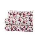 thumbnail image 2 of Juego de sábanas California King de 4 piezas con estampado floral The Urban Port de Kazan, rosa y blanco Benjara BM242861, 2 of 2