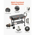 thumbnail image 6 of VEVOR Outdoor Grill Cart, 31.0 x 17.0 inch Tabletop Size Grilling Table, Foldable Outdoor Cooking Table with Tissue Holder, Wheels, Magnetic Tool Rack, BBQ Prep Tables for Picnic, Kitchen, Courtyard, 6 of 9