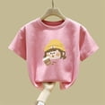 thumbnail image 4 of Kids Girls Pink T-Shirt | Cute Cartoon Graphic Short Sleeve Tee | 100% Cotton Soft Crew Neck Top for Kids & Girls Sizes 2-13 Years,Size 4-5 T, 4 of 6