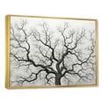 thumbnail image 2 of Designart "Oak Trees In Black And White I" Tree Oak Floater Framed Wall Art Living Room, 2 of 5