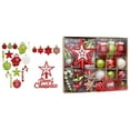 thumbnail image 1 of Juego de 70 adornos para de Navidad con gancho para colgar en forma de estrella, decoración navideña variada para colgar en el para las, 1 of 8