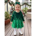 thumbnail image 6 of RUINIXCW Baby Girl Christmas Dress Star Print Long Sleeves Dress with Bow Headband, 6 of 8