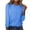 Sky Blue, variant on WREESH Womens Fashion T-Shirts Solid Color Casual Long Sleeve Round Neck Loose T-Shirt Blouse Tops Pullover Blue