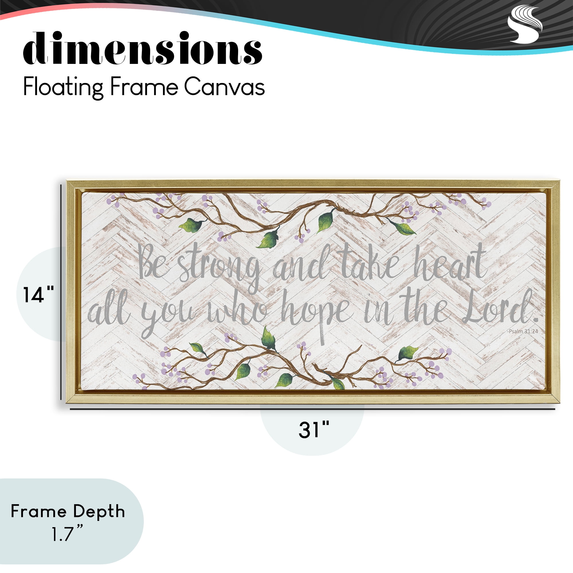 Stupell Industries All You Who Hope Gold Framed Floater Canvas Wall Art, design by Elizabeth Medley