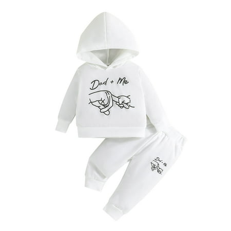 

Akiihool School Outfits for Girls Baby Toddler Girl Clothes Long Sleeve Tops + Pants + Headband 3 Pcs Outfit Set (White 3-6 Months)