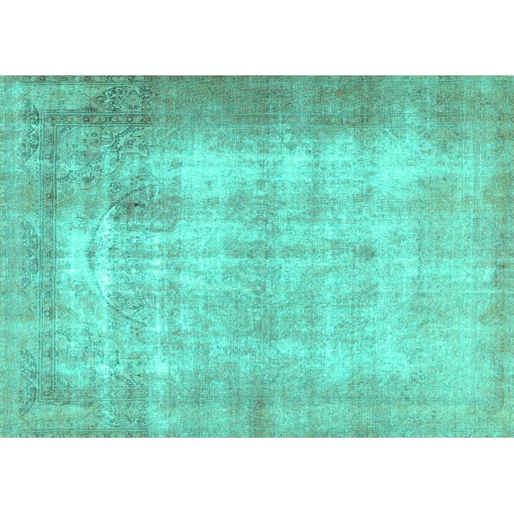 Ahgly Company Machine Washable Indoor Rectangle Persian Turquoise Blue Traditional Area Rugs, 2' x 3'
