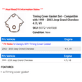 thumbnail image 2 of Timing Cover Gasket Set - Compatible with 1999 - 2003 Jeep Grand Cherokee 4.7L V8 2000 2001 2002, 2 of 2