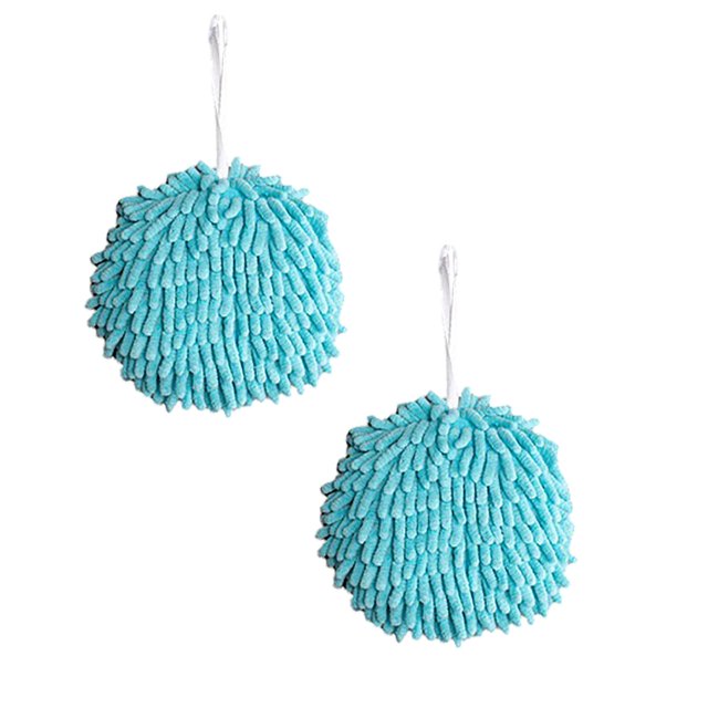 Oleegame 2PC Ten Dollar Items Towels For Bathroom Decorative 1 Pack Hanging Hand Towel Microfiber Plush Absorbent Soft Small Bath Towel With Loop For Kitchen Washstand Or Powder Room Blue