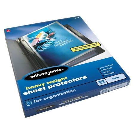 heavy weight top loading sheet protectors clear 50 box w21410