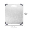 thumbnail image 1 of Tabla de cortar de acero inoxidable 304 | Bloque de corte de metal de doble cara | Superficie apta para lavavajillas antiolor | Duradero, no poroso, resistente al calor | Ligero, colgable | 1 pieza, 1 of 2
