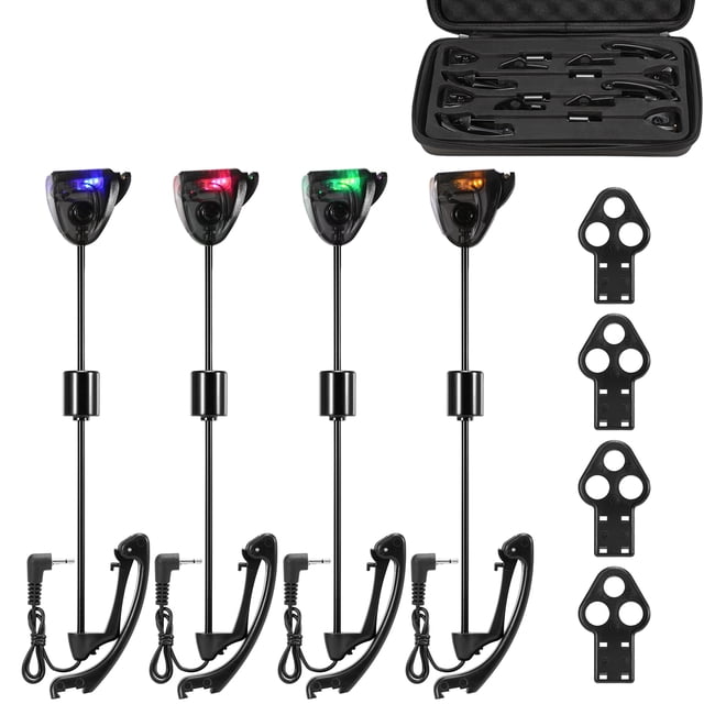 Lixada Fishing Swinger Set Carp Fishing Mordida Indicador Swinger Digital Fishing Alarm Indicador LED de mordida Iluminado Swinger Fishing Tackle Lixada Mundano