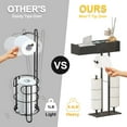 thumbnail image 2 of Free Standing Toilet Paper Holder with Shelf,Stand Mega Roll Toilet Paper Holder with Storage,Freestanding Tp Holder with Drawer for Wipes,No Drill,Matte Black,Bathroom, 2 of 6