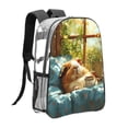 thumbnail image 3 of Sikiie Lazy Home Style Guinea Pig Clear Backpack, Transparent Bookbag for School for Women Men, Capacity Clear Bag for College, Travel, 3 of 7