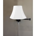 thumbnail image 3 of Dimmable Swing Arm Wall Light Bronze Brown Finish White Shantung Lampshade - For Bedside, Living Room, Reading Chair, 3 of 5