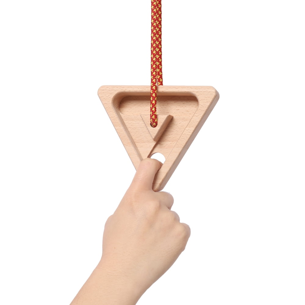 Rock Climbing Fingerboard Set - 2 Triangle Training Boards with Heavy-Duty Rope Attachment