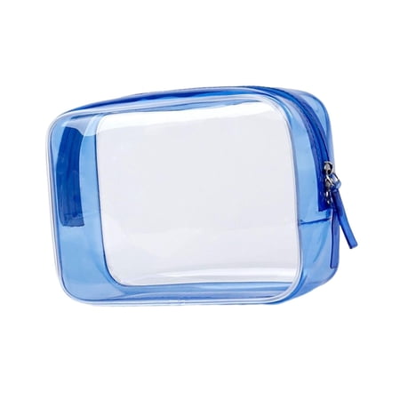 Clear Makeup Bag Clear Travel Bags for Toiletries Cosmetic Bag Storage Bag Multifunction Women Girls Cosmetic Organizer Pouch Toiletry Bag Blue