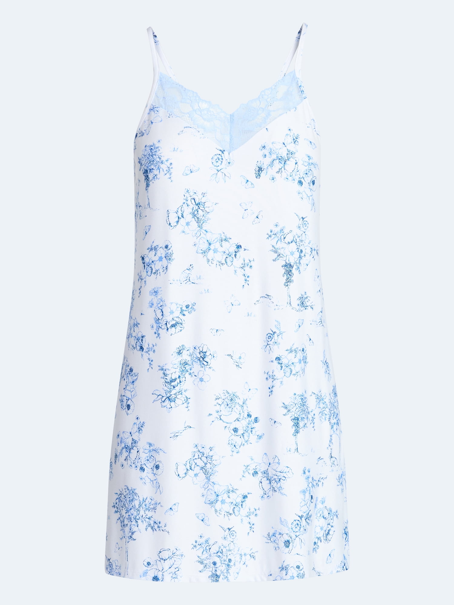 Joyspun Women’s Dreamy Soft Collection Lace Front Knit Chemise, Sizes XS to 3X