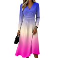 thumbnail image 2 of Women's Fall Boho Maxi Dress V Neck Long Sleeve a Line Dresses Elegant Holiday Party Dresses, 2 of 6