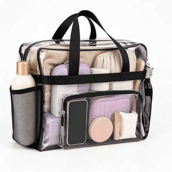 WLGJL 11x5.12x10.6 Clear Tote Bag Clear Bag for Work, Sports Games, Gym, Both boys and girls are suitable