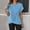 Blue, variant on Casual Women's T Shirts For Everyday Wear Short Sleeve Knitted Tops Basic Solid Color Versatile For Pants Ideal For Athletic Tops for Women Loose Fit Shirts for Women Striped Cute Summer Top