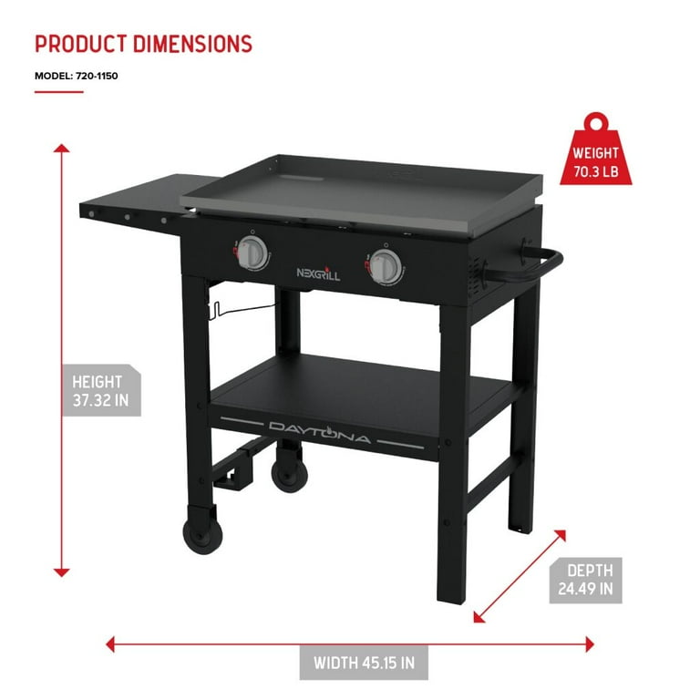 Nexgrill Daytona 2-Burner Propane Flat Top Grill – Portable