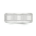 thumbnail image 3 of White Sterling Silver Ring Band Wedding Beveled Standard, 3 of 4