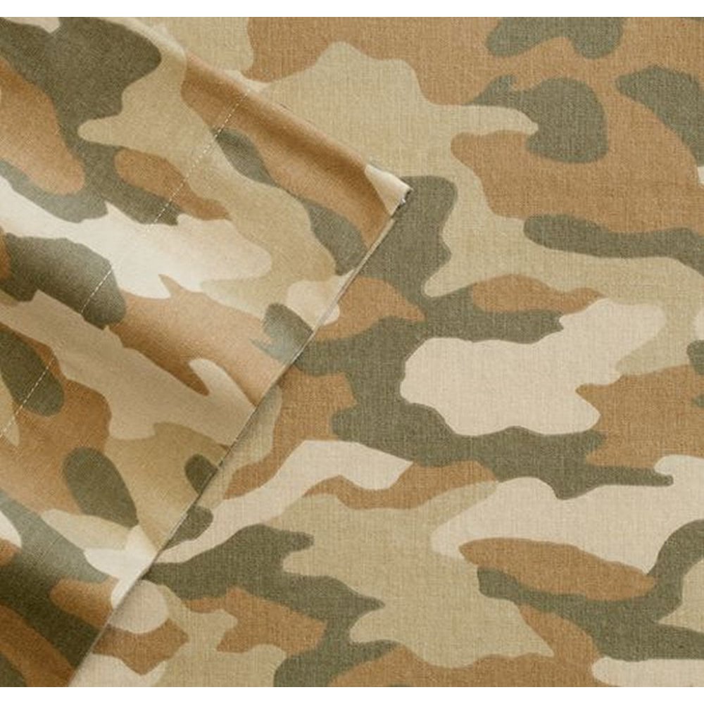 Cuddle Duds Camo Flannel Sheet Set Green Camouflage Queen Bed Sheets