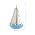 thumbnail image 6 of HONMEET Wooden Sailboat Decor Sailboat Model Blue for Friends Nautical 1Pcs Decoration, 6 of 7